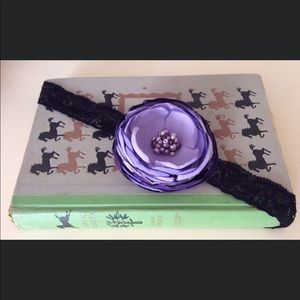 Little Lovelies | Purple & Black Floral Lace Headband